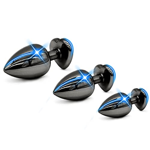 Conjunto de 3 peças Aço inoxidável Metal Iniciante Plug Kit Coach Kit - Plug para Masculino e Femini