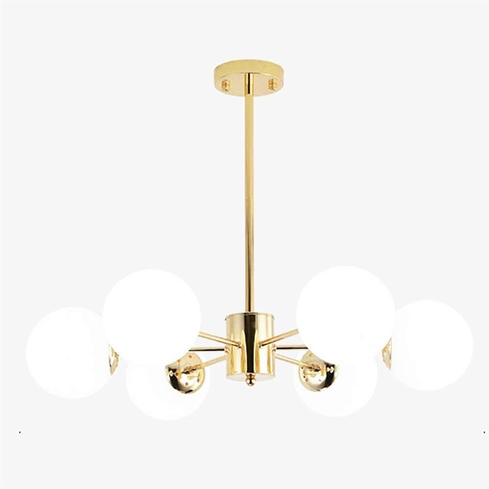 KXEcoLife Modern Matte Glass Sphere Chandelier | with Adjustable Lighting Vintage Ceiling Light Fixture for Living Room