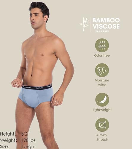 Image of Men's Underwear Briefs Viscose from Bamboo, Moisture Wicking Tagless Underwear for Men Pack Comfort Fly
