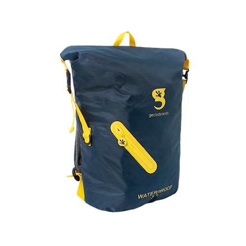 Image of geckobrands Lightweight 30L Waterproof Backpack - Lightweight Watertight Outdoor Bag Hiking Traveling Light Water Activities