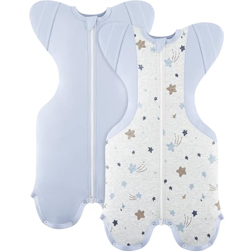 Image of Susurration Baby Sleep Sack, Self-Soothing Swaddle for Newborns, Improves Sleep, Snug Fit Helps Calm Startle Reflex, Newborn Essentials for Baby, 2 Pack, 3-6 Months, 13-19 lb