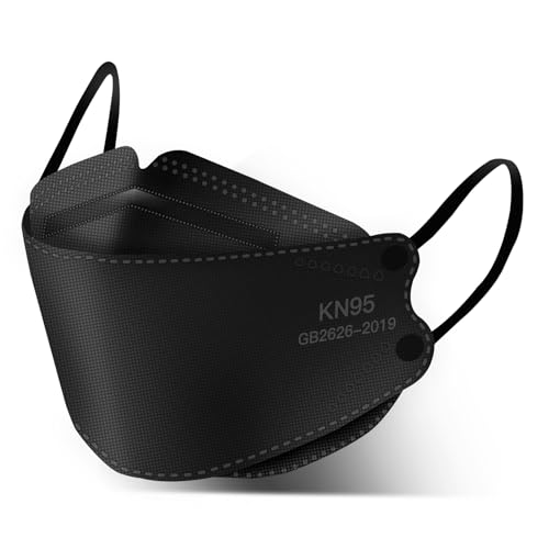 HUHETA 50 PCS KN95 Face Mask, Safety Mask for Daily Use (Black)