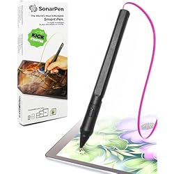 SonarPen - Pressure Sensitive Smart Stylus Pen with Palm Rejection and Shortcut Button. Battery-Less. Compatible with Apple iPad/iPhone/Android/Switch (Fuchsia)