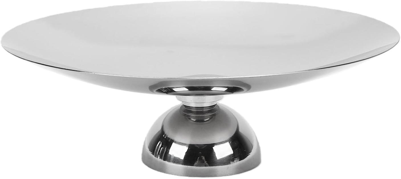 Bewinner Stainless Steel Pedestal Bowl, Modern Footed Snack & Fruit Tray for Living Room, Dessert Bowl with Stable Base, Multifunctional Coffee Table Centerpiece