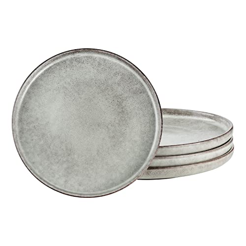 Henten Home Pratos de cerâmica, conjunto de 4 pratos para salada, pastel e sobremesa, 20 cm, máquina de lavar louça, micro-ondas, frigorífico e forno