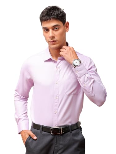 Image of The Indian Garage Co Men Cotton Slim Fit Solid Full Sleeves Cutaway Collar Formal Shirt