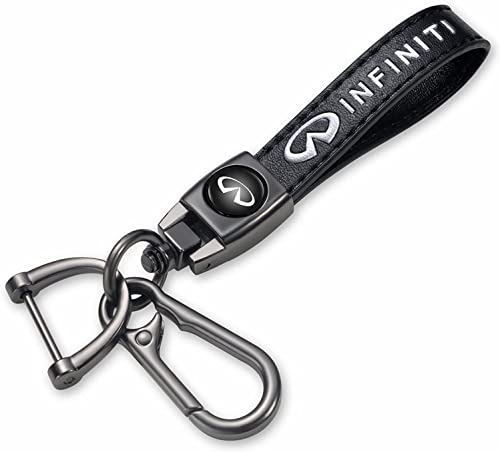 Image of YUIQIEUY Genuine Leather Car Keychain Key Chains Ring Accessories for Man and Woman Family Present Black