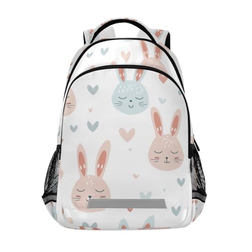 Blush Cute Bunny personal backpack for kids with chest strap bookbag for high school mochilas para ni?a