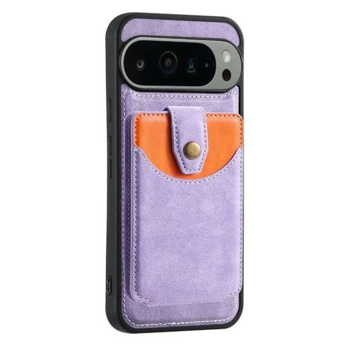 Étui violet Google Pixel 7A en cuir avec clapet magnétique premium