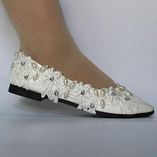 white pearl wedding shoes