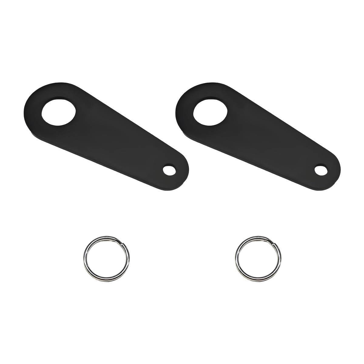 KVAEY Motorcycle Bell Hanger, Good Luck Riding Motor Hanger with Split Ring, Metal Biker Bell Hanger Fits for Most Bells (Black, Style B, 2PCS)
