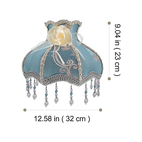 Image of European Style Vintage Lamp Shade Beads and Lace for Table and Floor Lamps Elegant Scallop Suitable for Living Room Bedroom Hotel Decor Style