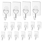 CGBE Wall Coat Hooks 16pcs Heavy Duty Towel Hanger for Bathrooms, Coat Hooks Wall Mounted for Towel...