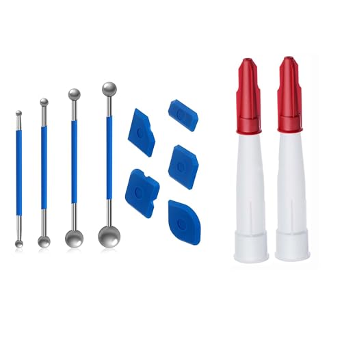 Lot de 13 outils de raclage de joints 3 en 1 - Extracteur en silicone - Lisseur de joints en silicone - Extracteur de joints en silicone - Pour salle de bain, cuisine, joints