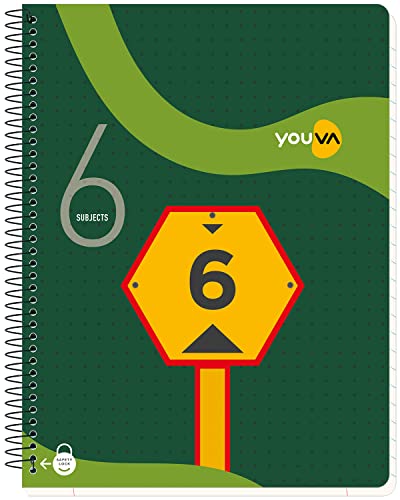 Image of YOUVA Navneet Six Subject Book Spiral | 20.3 cm X 26.7 cm | Single Line | 300 Pages