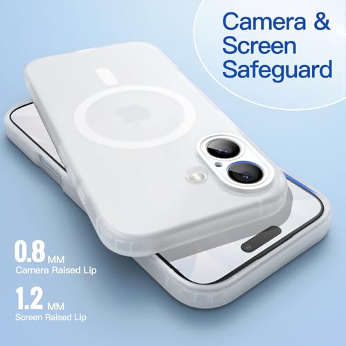 Image of JETech Magnetic Matte Case for iPhone 17, Frosted Clear | Compatible with MagSafe, Translucent Frosted Soft TPU Cover, Anti-Yellowing, Anti-Fingerprint, Shockproof