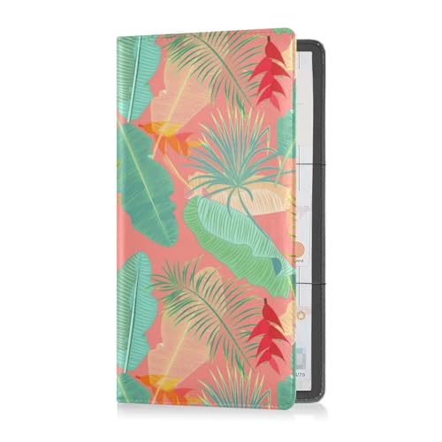 Passport Holder Women Dolphins Whales Ships Buttons PU Leather Covers Travel Accessory 5.7 x 4.3in