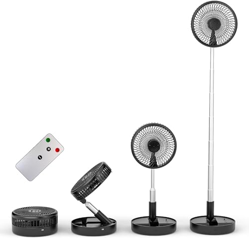 Primevolve 7.7' Ventilator Faltbarer mit Fernbedienung, 7200mAh Akku USB Standventilator Fan...