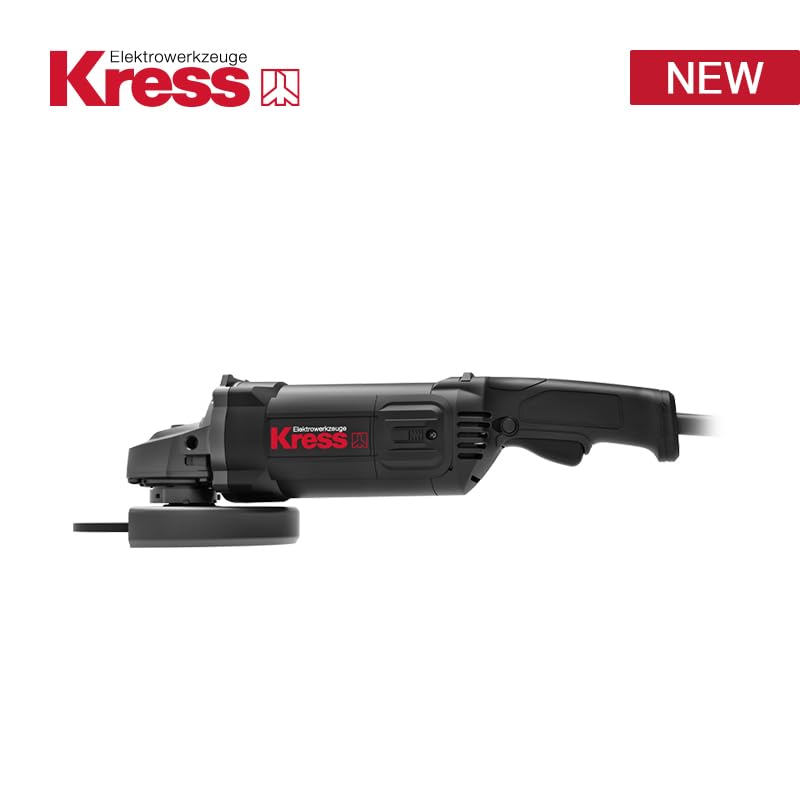Image of Kress KU721 1400W 125mm Angle Grinder | Compact 5-Inch Grinder with 10,000 RPM Speed, Soft Grip, Steel Gears & External Brush System | Lightweight Tool for Cutting, Grinding & Polishing