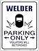 SMART BLONDE Welder Parking Only Novelty Mini Metal Parking Sign PM-741