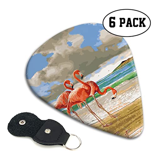 Flamingo Beach Lot de 6 médiators pour guitare acoustique, guitare électrique, basse, ukulélé – fin, moyen et épais - Les Beatles, Paul McCartney, John Lennon, RIngo Starr, George Harrison Flamingo Beach Lot de 6 médiators pour guitare acoustique, guitare électrique, basse, ukulélé – fin, moyen et épais – Image 3