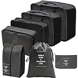 4Leader Organizador de Malas: Kit Completo de Organização - Ideal para Mala - Inclui Sacos a Vácuo e Bolsas Organizadoras - Facilite sua Viagem Com Praticidade (Preto)