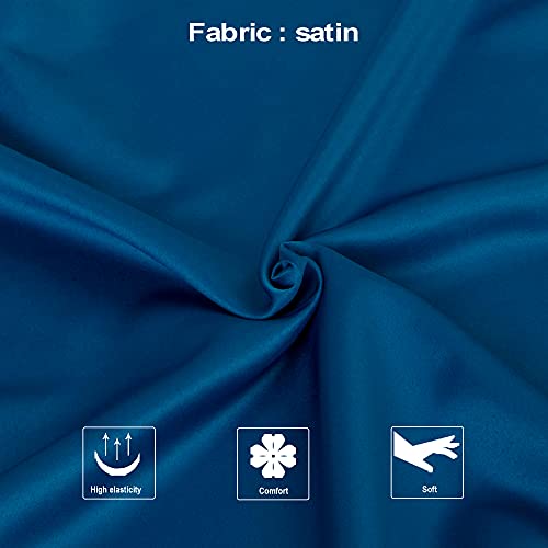 NTBAY Fronhas de cetim com zíper para cabelo e pele, fronhas de luxo padrão com zíper oculto conjunt