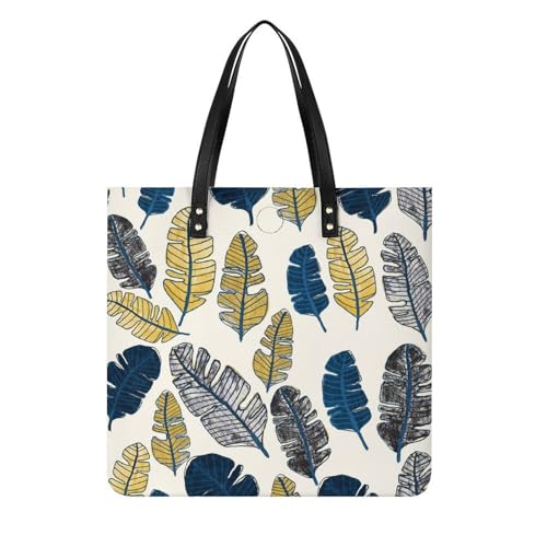 Sac à main shopper vintage plumes pour femmes | Grand tote bag de voyage 39x39cm