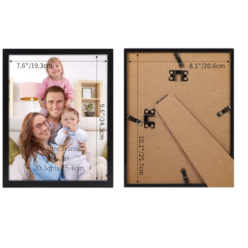 Giftgarden Black 8x10 Photo Frame, Sleek Thin Design Picture Frames 10x8 Versatile Tabletop or Wall Displays