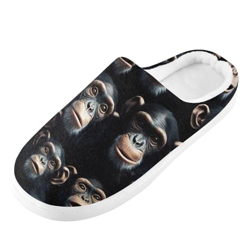 Cute Monkey Slippers for Women Men Indoor Slippers Memory Foam Fuzzy Slippers House Shoes for Indoor Outdoor Size 6/7 214a45292