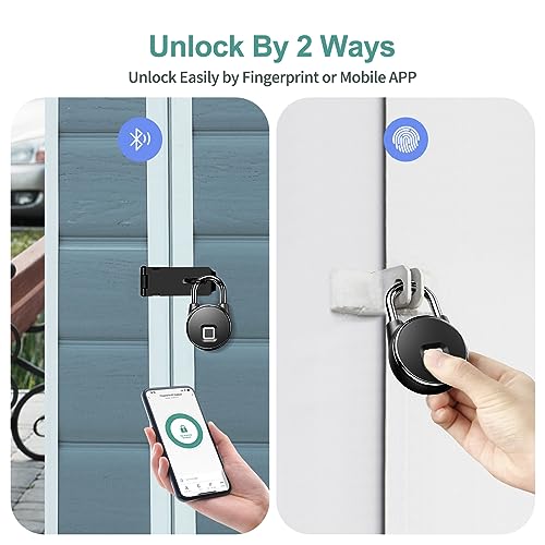 Megafeis Fingerprint Padlock, Megafeis Bluetooth Lock Smart Padlock, Mobile App, Water Resistant, With Keyless Biometric Suitable For Gym thumb #1