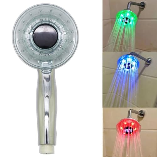 Temperature Sensitive LED Showerhead, Handheld Shower Head With Adjustable Modes And Easy Connection To Standard Shower Arms