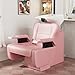 KIGOTY Salon Shampoo Backwash Chair, Shampoo Bowl and Chair Set, Hair Washing Station with Large Adjustable Ceramic Bowl, Shampoo Bowl Sink Chair for Salon (Pink)