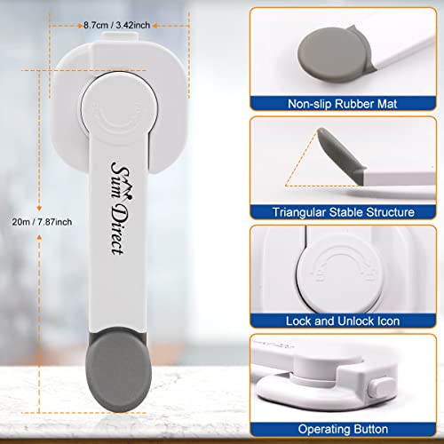Sumdirect Child Safety Toilet Lock - 3Pcs Upgraded Adhesive Baby Proof Toilet Seat Lock For Toddler, Kid, Pet With Strong Adhesive,No Tools Installation (3Pcs, White) #TOP1