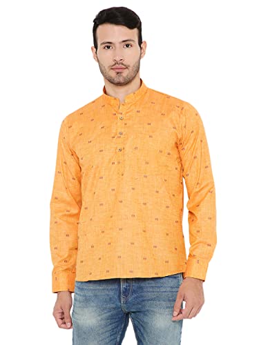 Image of Maharaja Linen Regular Short Kurta with Ful Sleeves for Men