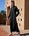 NANAMEEI Muslim Thobe Kaftan Big and Tall Abaya for Men - Marocain Caftan Black