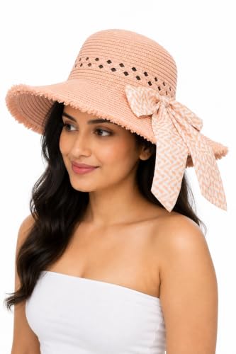 Image of Summer Medium Brim Floppy Beach Straw Hats for Women