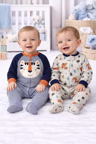 Image of TuddyBuddy 100% Cotton Multi Color Zipper Romper Sleepsuit /Romper /Jumpsuit for Baby Boy & Baby Girl