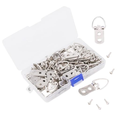 Image of 50pcs d Picture Hangers Heavy Duty Metal Hooks for Framing for Home Office Gallery and Weddings Robust Wall Hardware for Hanging Paintings and Photos