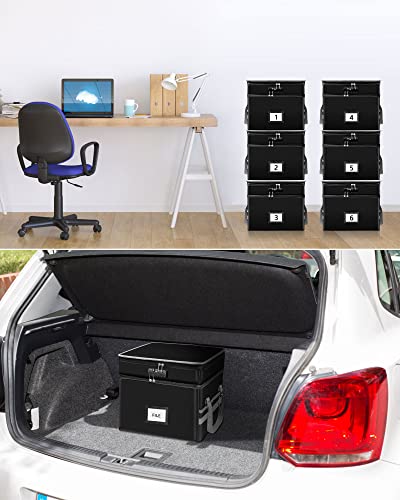 File Box With Lock - Fireproof File Organizer For Hanging Letter/Legal Folders, Collapsible Storage Box Filing Cabinet, Portable Fireproof Document Box With Handles (2 Layer) #TOP6