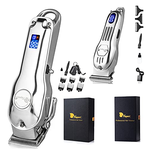 Fagaci Hair Clippers & Hair Trimmer With Extremely Fine Cutting, Hair Clippers For Men With Powerful Battery, Barber Clippers Cordless & Corded, 440C Self Sharp Blades & Digital Indicator #TOP13