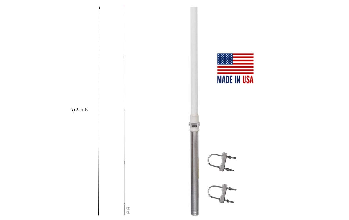 PROCOMM PT-99 Antena de Base Fibra CB 27 MHz Longitud 5,65 Metros Made in USA