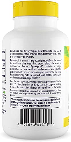 Healthy Origins Pycnogenol 100 Mg - Premium Pine Bark Extract - French Maritime Pine Bark Extract For Heart Health, Skin Care & More - Gluten-Free & Non-Gmo Supplement - 120 Veggie Caps #TOP2