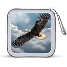 Eagle Soaring Sky Clouds Cd Collection Bag Cd Case Small Cds Case Holder Binder for Travel Car Dvd Storage Box 40 Capacity 6.1in