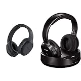 Sony MDR-RF895RK kabellose Kopfhörer (bis zu 100 Meter Reichweite, 40-mm-Treiber, bis zu 20 Stunden Akkulaufzeit) Schwarz & Thomson kabelloser Funk-Kopfhörer mit Ladestation (Reichweite 100 m) Schwarz