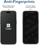 Mothca 2 Pack Matte Glass Screen Protector for iPhone 14 Pro Max [6.7 inch] + 2 Pack Camera Lens Protector, Anti-Glare & Anti-Fingerprint Tempered Glass Film, Bubble Free, Case Friendly, Smooth as Silk