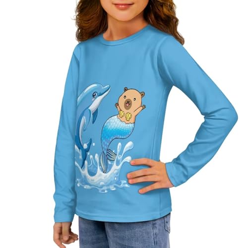 Renewold Kids Athletic Tees Crewneck T Shirts Long Sleeve Casual Shirts Girls Activewear T-Shirts for Spring Fall Winter2