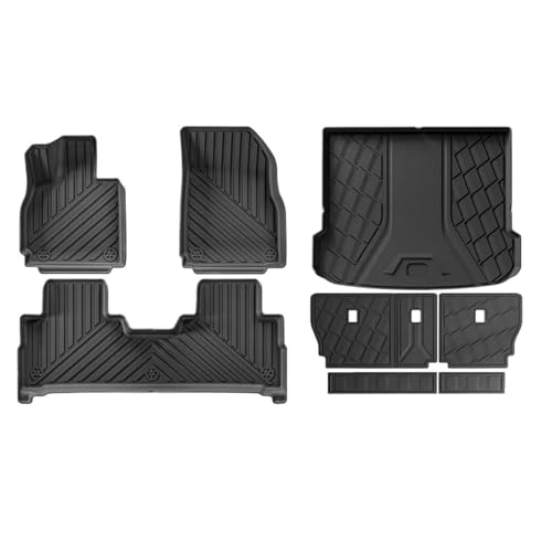 Compatible for JAE COO J8 Chery Tiggo 9 TPE Floor Mats 2025 2026 Trunk Mat All Weather Front Rear Cargo Liner Waterproof Anti-Slip Foot Pads(Green,Right Hand Drive)