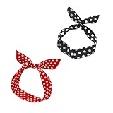 2 Stück Polka Dots Haarband,Haaraccessoires Stirnband Alltagsaccessoires,Retro Damenaccessoires,Rockabilly Accessoires für Damen Haarschmuck,Elastische Fascinators,für 90er Jahre Outfit,Fest,Party