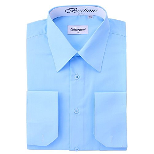 King Formal Wear Elegant Men’s Button Down Light Blue Dress Shirt (XXL-18/18.5 Neck; 34/35 Sleeves)